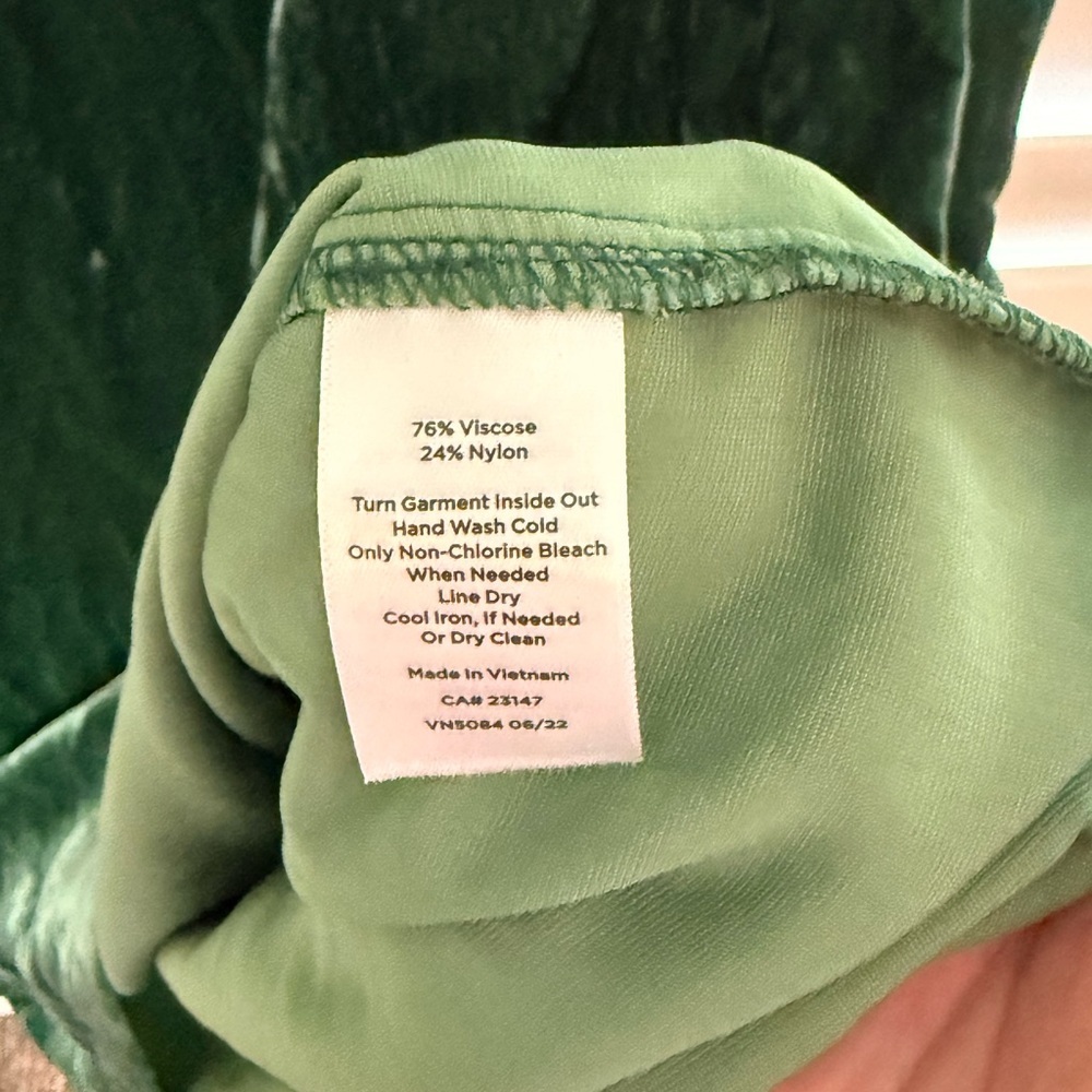 Talbots Emerald Green Velvet Shirt Dress Size XL NWT - Picture 4 of 7